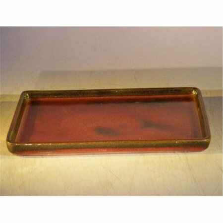 PARCHE Ceramic Humidity & Drip Bonsai Tray, Parisian Red - Rectangle PA2807778